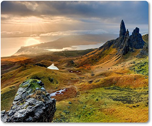 Mauspad / Mouse Pad aus Textil mit Rückseite aus Kautschuk rutschfest für alle Maustypen Motiv: Schottland Isle of Skye Landschaft[ 04 ]