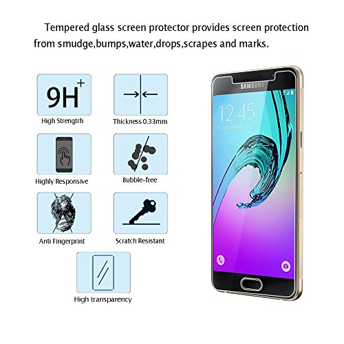 Samsung Galaxy A5 2016 Panzerglas Schutzfolie, [2 Stück] Hi-Luck 0.33mm Premium Ultra-Klar Glasfolie Displayschutzfolie Schutzglas für Samsung Galaxy A5 2016 (9H, Anti-Kratzer, Blasen-frei) - 3