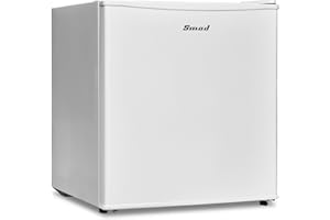 Smad Mini Frigo, 48L, Mini Réfrigérateur, Réfrigérateur Table, Petit Frigo, avec Porte Réversible, 0-10℃, MiniBar pour Chambre Bureau Hôtel Salon, Blanc
