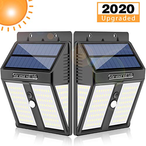 Dothnix Luci solari per esterni, 146 LED ad energia solare, con sensore di movimento, illuminazione grandangolare, luce solare da parete da giardino, impermeabile IP65, 2 pezzi