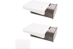 JUMRHFAN 2 pcs sous les tiroirs de bureau, tiroir à crayons suspendu auto-adhésif, pop-up auto-adhésif caché sous la boîte de rangement de bureau Organisateur de bureau tiroir Plateau pour bureau bureau (noir)