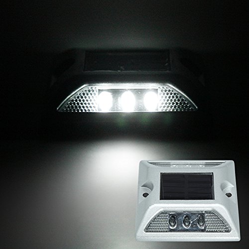 SOLMORE Magnetron Solar Aluminum Panel Solarleuchten Bodenstrahler Solarleuchte Gartenleuchte Bodenleuchte Solarlampe Wandlampe Teichbeleuchtung Flurlampe Wasserdicht 6LED Weiß - 2