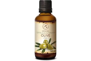 AROMATIKA TRUST THE POWER OF NATURE Olive Oil Extra Virgin 50ml - 100% Pure Unrefined - Best for Hair - Skin - Nails - Lips - Face - Body - Scalp - Great for Beauty - Massage Oil Base - Spa - Olive Oil Cold Pressed - Glass Bottle
