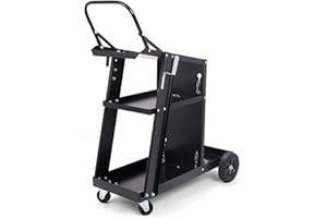 Virzen Heavy Duty 3-Tier Welding Cart MIG TIG ARC Plasma Cutter with Universal W/Tank Storage,220lbs Capacity (Welding Cart 01)