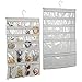 Produktbild mDesign 2er-Set Schmuckaufbewahrung – Modeschmuck-Organizer mit 48 Taschen für Ringe, Brillen, Ketten – Schmuck Halter zum Hängen – taupe/natur