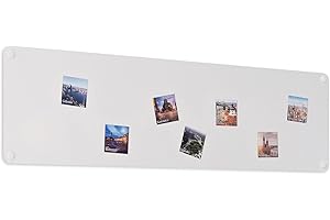 STALFORM Lavagna Magnetica da Parete in Acciaio Bianca 80x22 cm, White Memo-Board, Pannello Magnetico per Calamite, Lavagna da Cucina, Ufficio, Camera dei Bambini