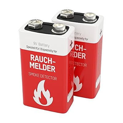 Ansmann 1515-0006 Pack de 2 Batteries pour Détecteur de fumée Rouge
