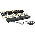 KVM Switch 8 Port, MT-VIKI 8X1 Rackmount KVM Switch VGA, Included 8 2-in-1 KVM Cables & Wire-Desktop Selector