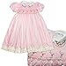 Girls Traditional Hand Smocked Hand Embroidered 2-3Years Plane Pink Dress