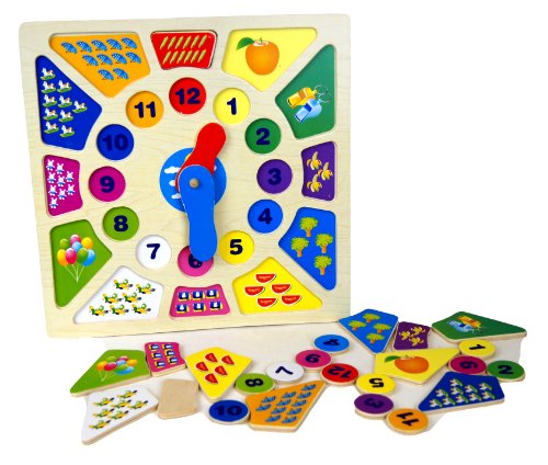 Wooden Clock Activity Jigsaw Toy Learn the Time