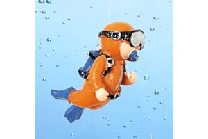 fazhongfa Aquarium Zubehör süßer schwimmender Taucher Aquarium Ornament Betta Fische Spielzeug Schwimm und Haustier Fische Spielset für Aquarium Szenen Arrangement (Orange)