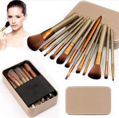 Nestling®12 pcs Urban Decay Professional Make Up Brush Set In Metal Tin Case