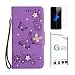 Produktbild Penlicraft Huawei P20 Lite Hülle [mit Panzerglas],Huawei P20 Lite Handyhülle, Flip Cover PU Leder Handyhülle Schutzhülle [Magnetverschluss] Case für Huawei P20 Lite (lila)