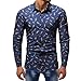 Produktbild MEIbax Herren Hemd Herbst beiläufige dünne Lange Hülsen Druck Tops Langarmshirt für Freizeit Arbeit Hochzeit Business