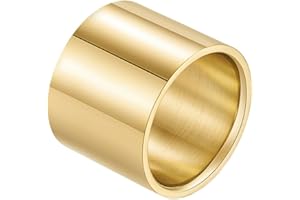 PAURO Bague pour Homme en Acier Inoxydable 18mm de Large