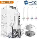 Water Flosser for Teeth,Power Floss Water Jet with 4 Jet Nozzles for Teeth Clean,200ml Detachable Reservoir,IPX7 Waterproof, USB Rechargeable, 3 Water Pressure and FDA Approved