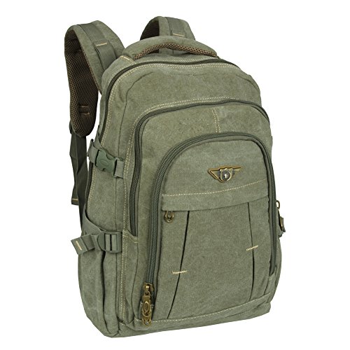 Outdoor Multifunktions-Rucksack Classic Canvas Vintage Rucksack Rucksack für Schule Camping Reisen Sport Studenten Schulranzen Geeigenet Für Notebooks unter 17", MacBook, iPad und Samsung Tablet, Chromebook, Surface