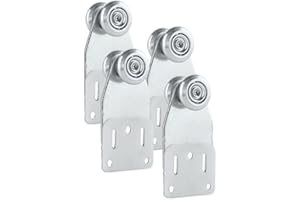 TENDAGGIMANIA Roulette Porte coulissante en Acier Galvanisé- Glissier à 2 Roulements Poids Supporté 35 KG MAX - Roues Guide Porte Coulissante, Toiles en PVC et Tissu- SET 4 PIECES