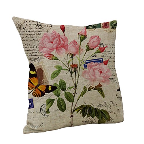 Nunubee Zuhause Dekor Baumwolle Leinen Sofa Kissenbezug Dekokissen Fall Stil A