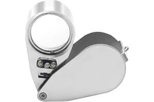 Powcan 40X Loupe Bijoutier Loupe de Poche Pliable Loupe Éclairante avec Lumière LED et UV Lampe, convient pour lecture étude journal