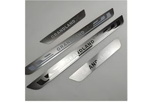 FURLOU Auto Plinthes pour Vauxhall Opel Grandland X,Acier Inoxydable Protecteur Seuil Porte Protection Portiere Voiture Accessoires Anti Rayure Armatures Caisse Pièces