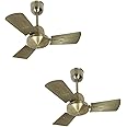 Breezalit Angel 600mm (24") Ceiling Fan | 68W Energy-Efficient Motor | Antique Brass Finish | High-Speed & Silent Performance | Modern 3-Blade Design | Pack of 2 | Home & Office Use | 2-Year Warranty