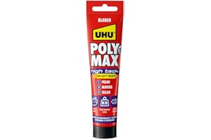 UHU Poly Max High Tack Express, Sellador y Adhesivo de Montaje Extrafuerte, Blanco-165g