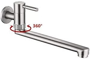 SJQKA Rubinetto Acciaio Inossidabile Muro Freddo Tipo Cucina, Serbatoio Vegetali Spruzzatore Lavaggio del Bacino, Universale Murale Rubinetto Allungare Rotante