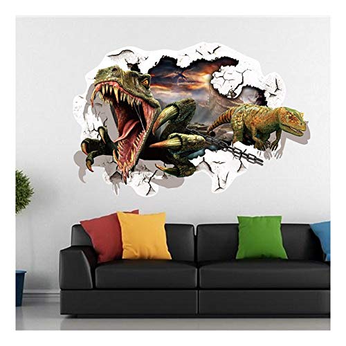 QTZJYLW-Sticker-Mural-Cratif-3D-Stro-Mur-Cass-Dinosaure-Sticker-Amovible-De-Chambre-Salon-60--90Cm