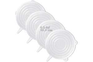 LELE LIFE Lot de 4 couvercles extensibles en silicone de même taille, plus épais, couvercles extensibles pour conservation d'aliments, 16,5cm