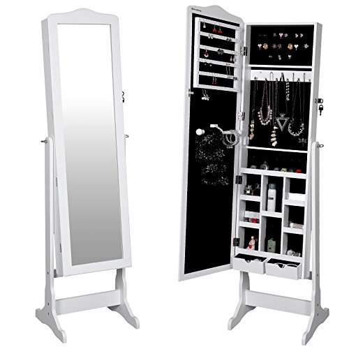 Songmics 3 in 1 (Standspiegel Wandschrank Schmuckschrank mit Aufhängehaken) 156 cm JBC84W - 2
