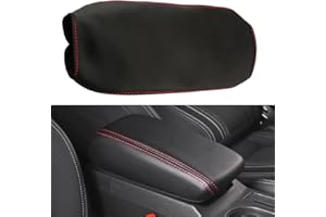 CEBAT Leder Mittelarmlehne Abdeckung,Mittelkonsole Armlehnenbezug,Armlehnenbezüge,Center Console Pad Cover für 2014-2020 A3/S3/RS3 8V,2016-2023 Q2 GA,2018-2023 Q3/RSQ2 F3 A (Rote Stiche)