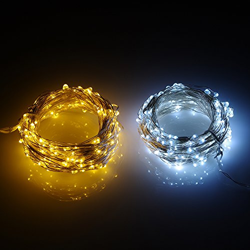 EloBeth Solar Lichterkette, Weihnachtsdeko/Weihnachtsbeleuchtung, Außenlichterkette Beleuchtung für Outdoor, Garten, Haus Weihnachtsfest, Hochzeit Warmweiß, 100LED - 3