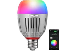 Aputure Accent B7C Smart LED żarówki 7 W RGBWW, TLCI 96+ CRI 95+ 2000-10 000 K, regulowany, 0-100% bezstopniowe ściemnianie CCT/HSI/FX Tryb Sidus Link App Control Wbudowana bateria/AC zasilacz przez