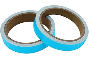 UYUYong 2Rouleaux Ruban Autocollant Fluorescent Ruban Adhésif Phosphorescent de Sécurité Ruban Fluorescent Bleu Bande Fluorescente Décoration Autocollante Fluorescente Nuit -10m × 10mm