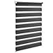 Produktbild [neu.holz] Klemmfix Zebra-Rollo (120 x 230cm) (grau) Duo-Rollo / Doppelrollo - Sonnen - und Lichtschutz - ohne Bohren