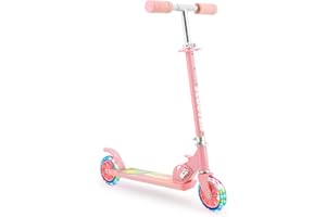 Hyiatyo Roller Kinder 6 Jahre mit LED Rädern, Kinder Scooter ab 3-10 Jahre, Faltbar Kinder Kickscooter Tretroller für Junge und Mädchen