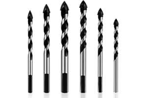 flintronic Wiertło z węglika wolframu, zestaw 6 wierteł diamentowych z węglika wolframu do płytek ceramicznych, betonu, ściany z cegły, szkła, murów z tworzywa sztucznego i drewna (4/6/6/8/10/12 mm)