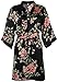 Produktbild BellisMira Women's Satin Robe Silk Dressing Gown Floral Lace Pajamas Long Nightdress Sexy Ladies Bathrobe Sleep Slip Kimono (Robe Only)