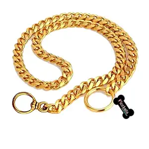 Picckola International Pure Brass Choke Chain for Dogs, Dog Collar Chain (Collar Size 28 Inch, No.8)