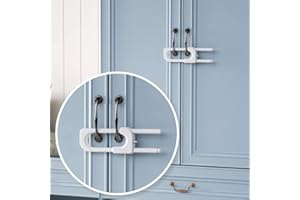 EUDEMON 3 Pack U Shaped Child Proof Cabinet Lock, Baby Safety Cupboard Latch Lock for Knobs & Handles on Closet, Dresser, Kitchen, Storage, Easy to Install