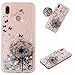 Produktbild Miagon Flüssig Hülle für Huawei P30 Lite,Glitzer Weich Treibsand Handyhülle Glitter Quicksand Silikon TPU Bumper Schutzhülle Case Cover-Löwenzahn Schmetterling