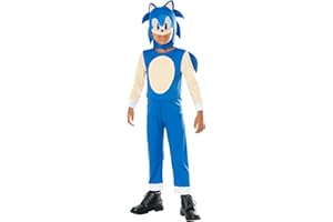 RUBIE'S Rubies - Déguisement Officiel Sonic, The Hedgehog - Costume Sonic le Hérisson Supersonique - Taille Enfant - Déguisement pour Halloween, Carnaval ou Cadeau de Noël