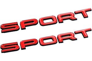 SGW 2 x 3D-Metall-Sport-Emblem, Logo, Kofferraum, Heckklappe, Auto-Abzeichen, Aufkleber (schwarz rot)