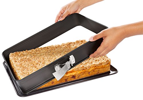 Zenker Rechteck Spring-Form mit Haube zum Transport, Kuchentransportbox mit Emaille-Boden, Backblech mit Deckel – antihaftbeschichtet, (Menge: 1 Stück) - 4