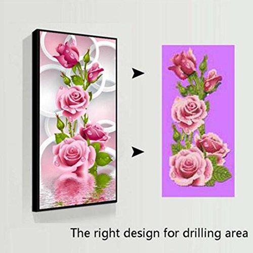 5D DIY Anstrich Rose Blume 3D Kreuz Stich Diamant Stickerei flores Aufkleber Stickerei Diamanten Wand - 2