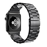 Simpeak Cinturino Sostituzione per Apple Watch 38mm in Acciaio Inossidabile con chiusura pieghevole,Cinghia di Polso,Fibbia di Metallo per Tutti i Modelli Apple Watch 38mm di Series 1/2/3 Versione 2015 2016 2017