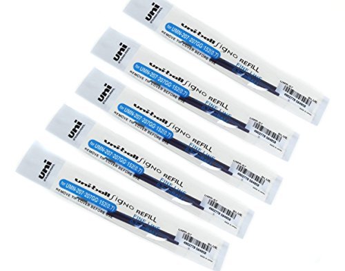 5x uni-ball Refillminen UMR-87 für SIGNO Uni-ball 207, blau