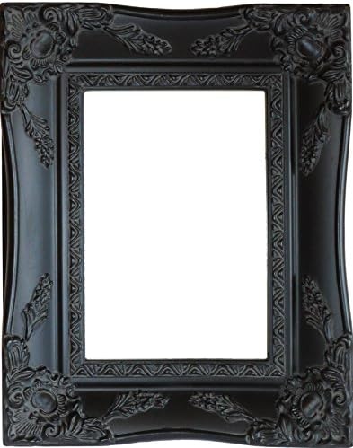 Satin Black Shabby Chic Ornate Swept Vintage Picture Frame For a 7" x 5" (178mm x 127mm) Photo RIM ONLY