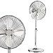 Produktbild Ventilator aus Stahl Stehleuchte Schaufel 50 cm Runde Basis 3 Geschwindigkeit, leise, 100 W Silver Chrome Spalte Design Style